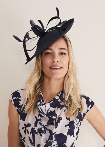 Phase Eight Shantung Oval Disc Fascinator Hats Navy Canada | EBXQMY-513